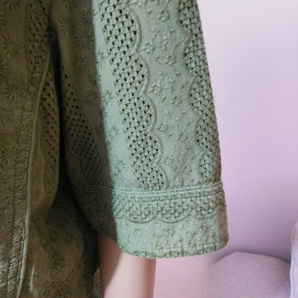 Coldwater Creek Green Top Sz 16 - Picture 6 of 10